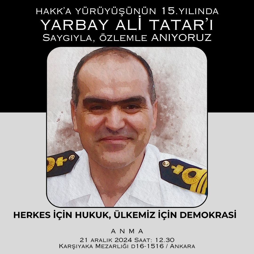 Adalet Şehidimiz Ali Tatar’ı Rahmetle Anıyoruz